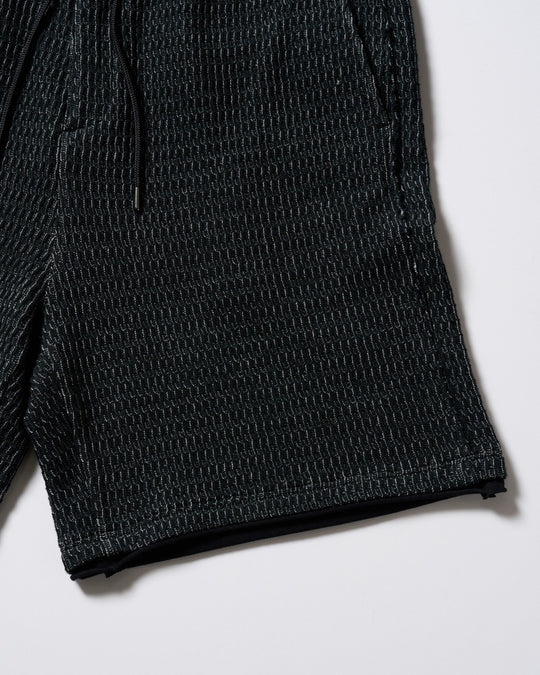 textured knit shorts