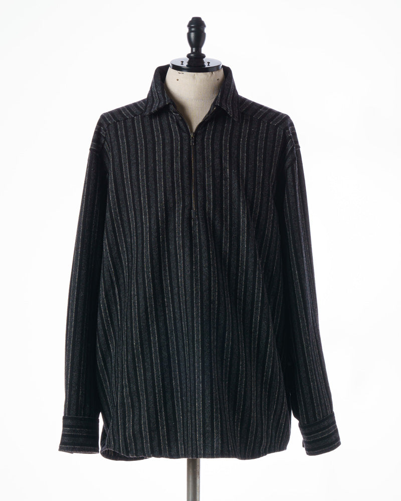 stripe half zip shirt