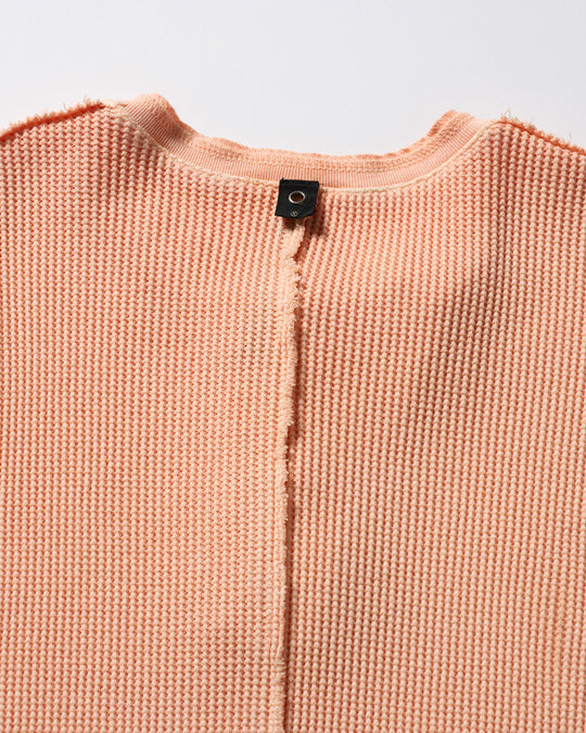 hard dry waffle fly-front henley S/S