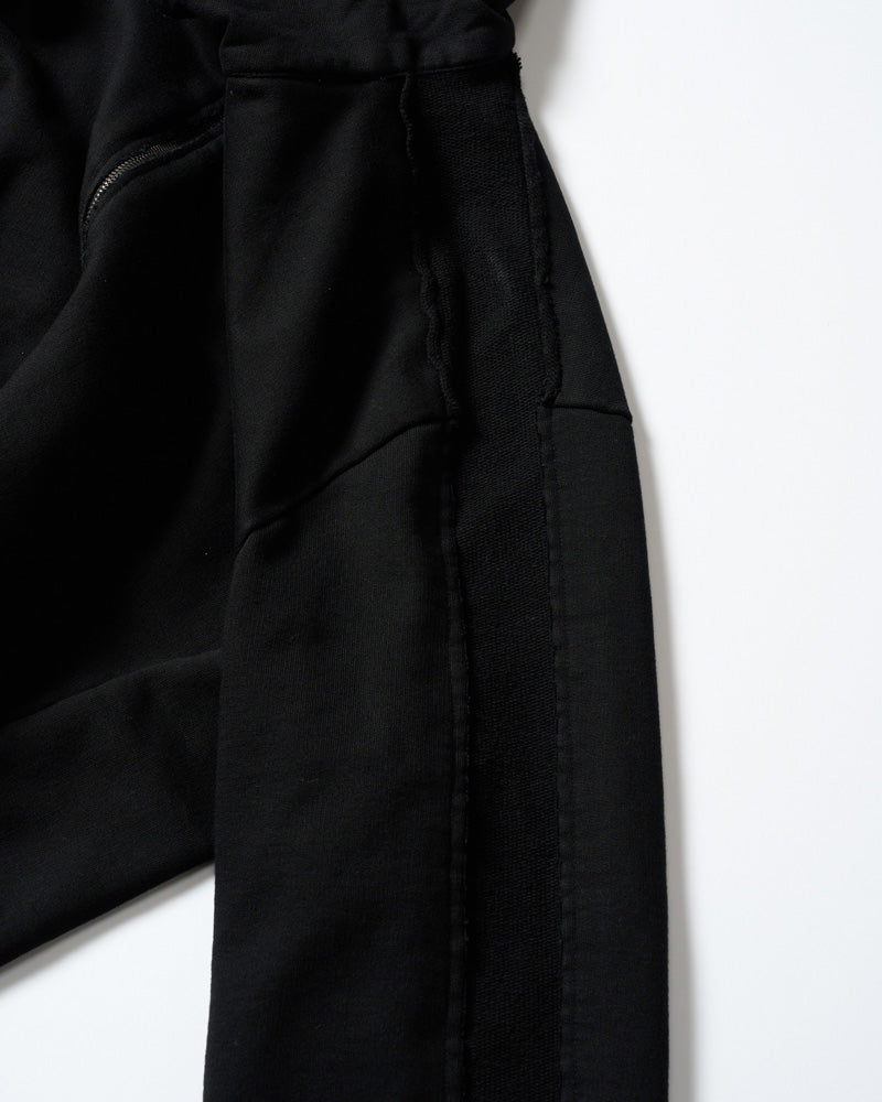 compact urake cut-off line zip hoodie