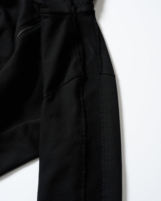 compact urake cut-off line zip hoodie