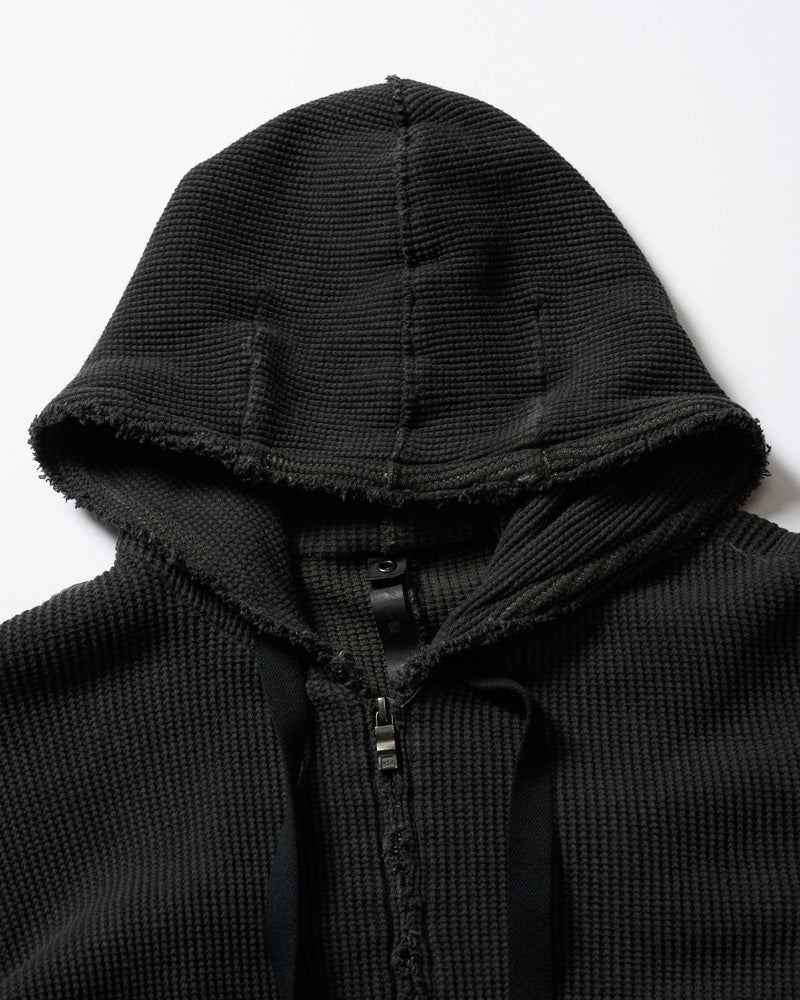 hard dry waffle damage zip hoodie