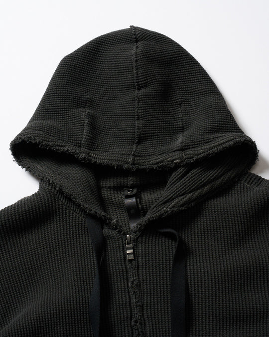 hard dry waffle damage zip hoodie