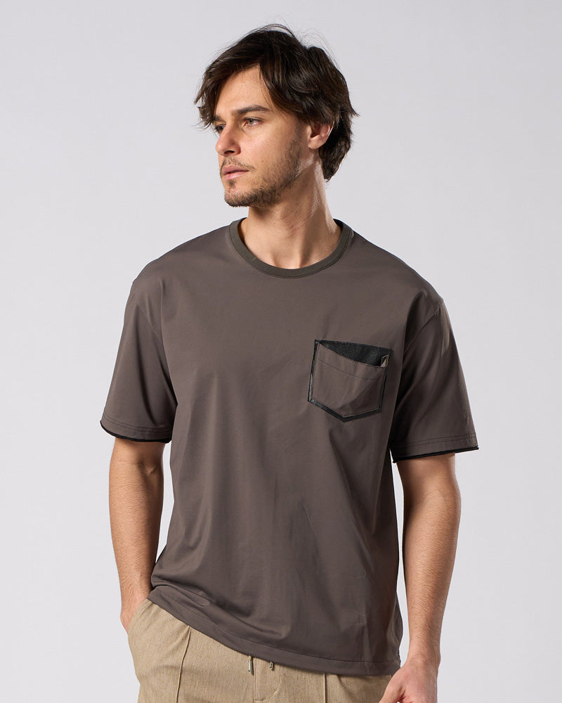 drawstring leather pocket S/S