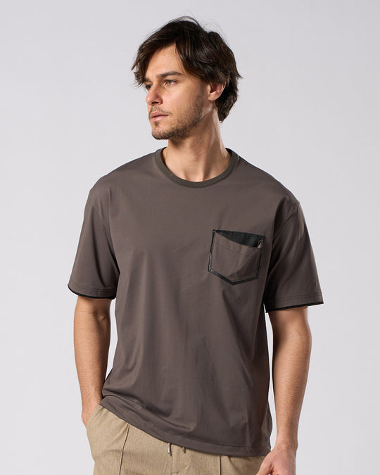 drawstring leather pocket S/S