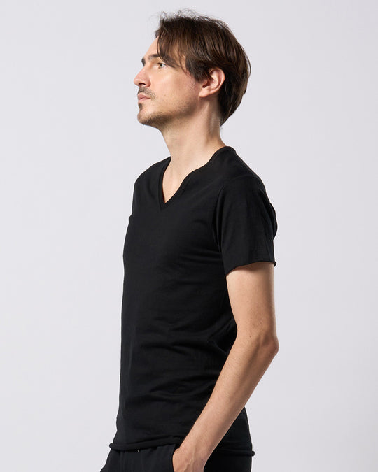 cut-off V-neck S/S