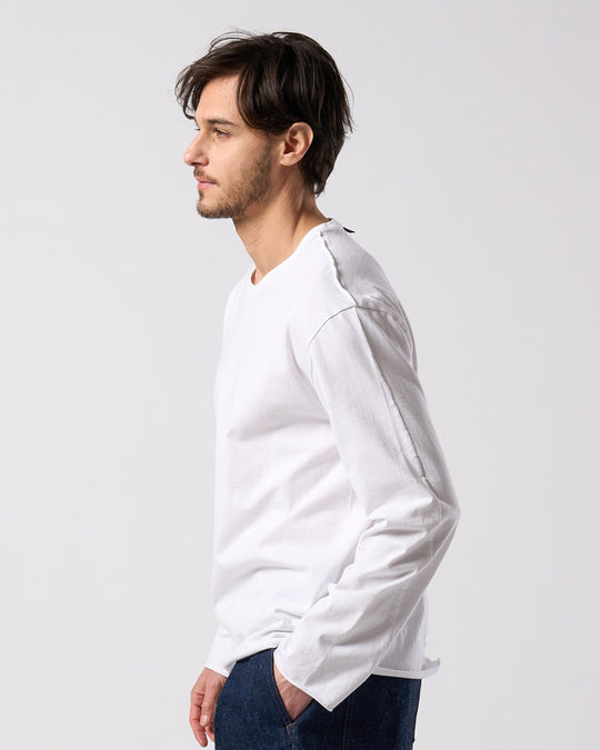 cut-off crew-neck L/S