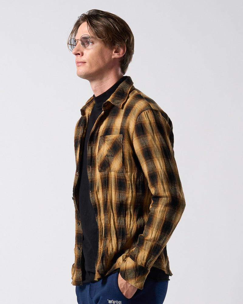 【muta × wjk】twist wrinkle check shirt