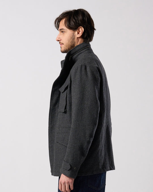 milled wool field jacket