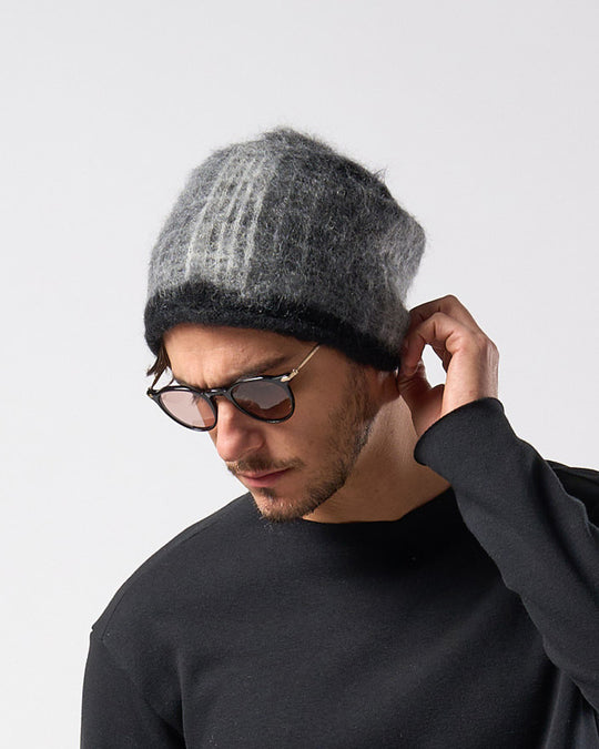 mohair shaggy knit beanie