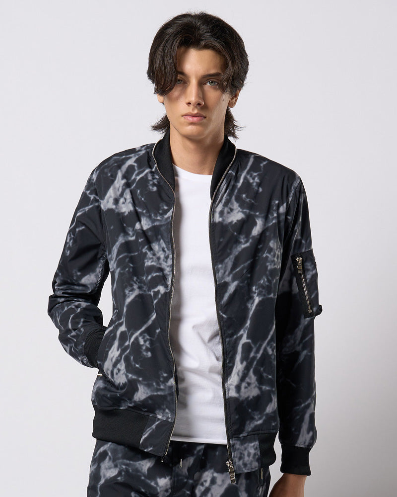 neck zip blouson
