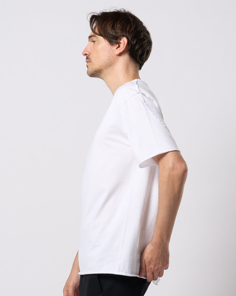 wide cut-off crew-neck S/S