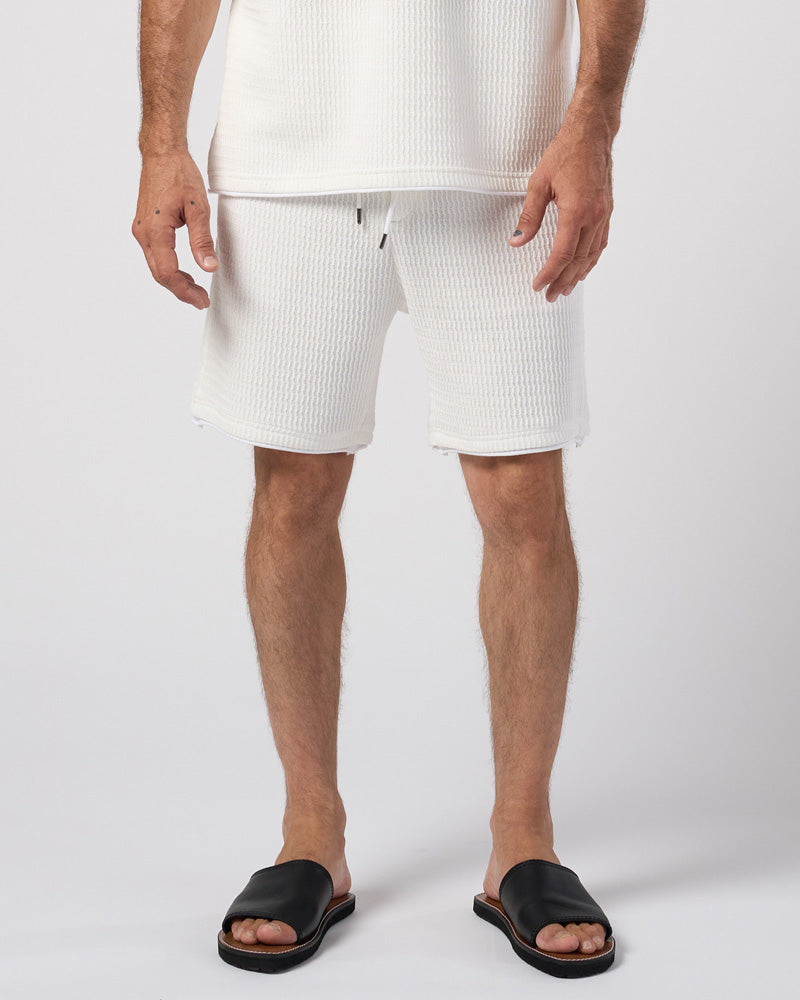 textured knit shorts