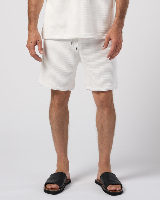 textured knit shorts