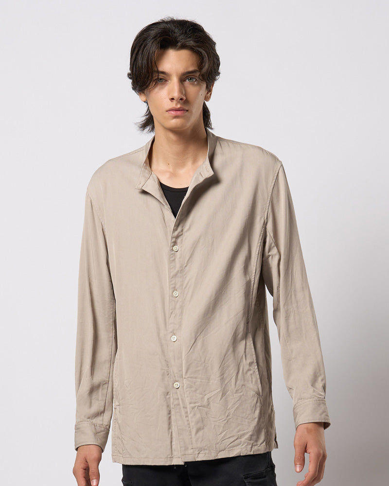 band collar shirt coat