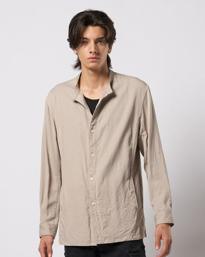band collar shirt coat