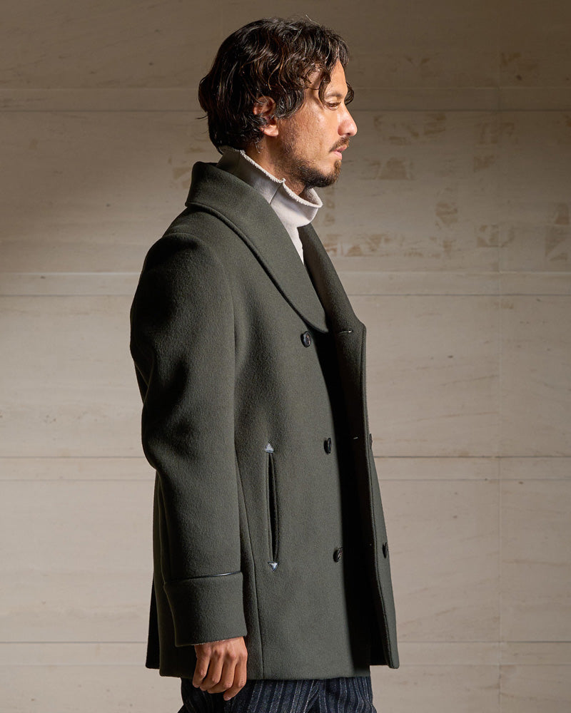 shawl collar half coat