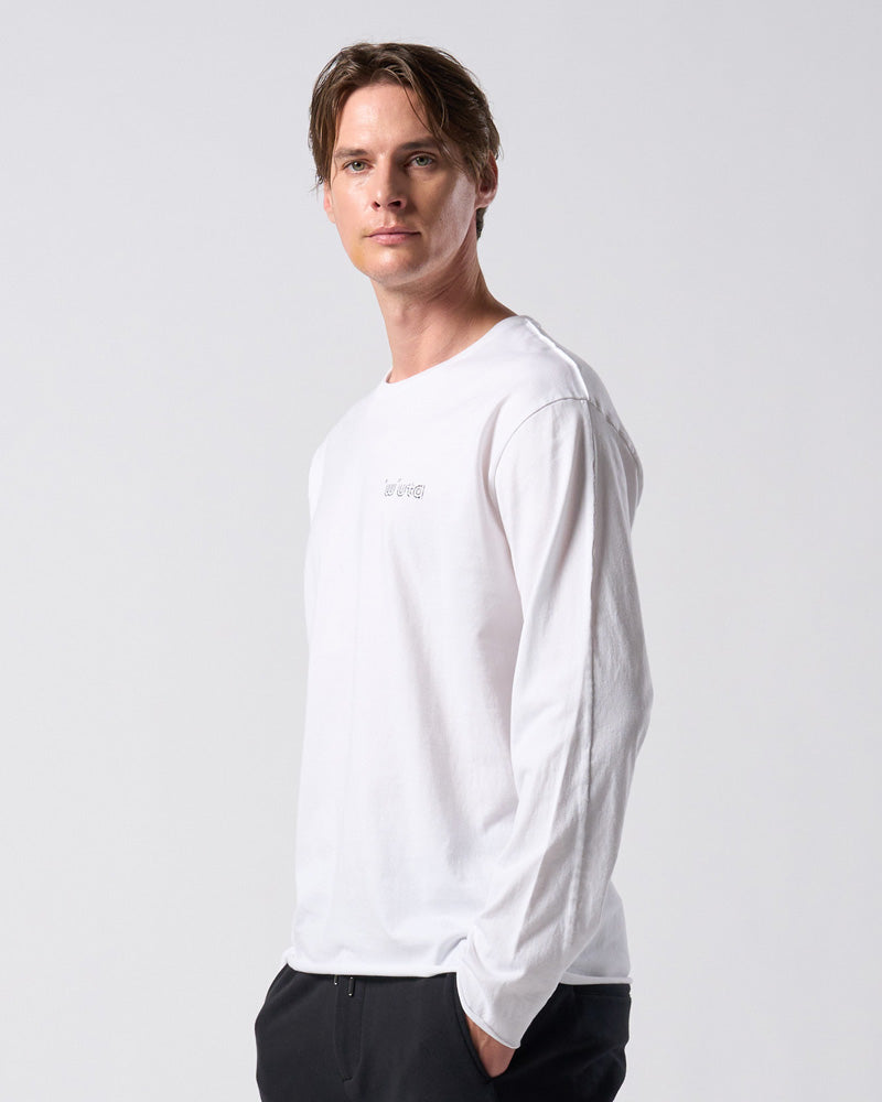 【muta × wjk】cut-off crew-neck L/S(printed)