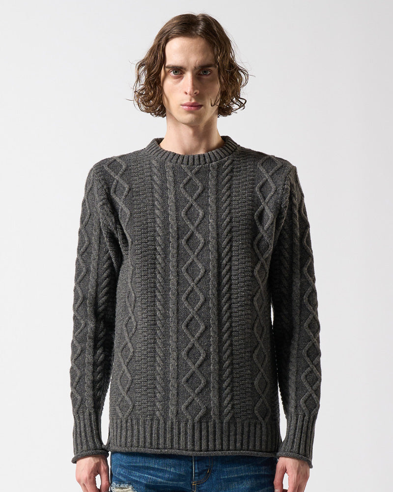 plating cable knit crew – wjk online store