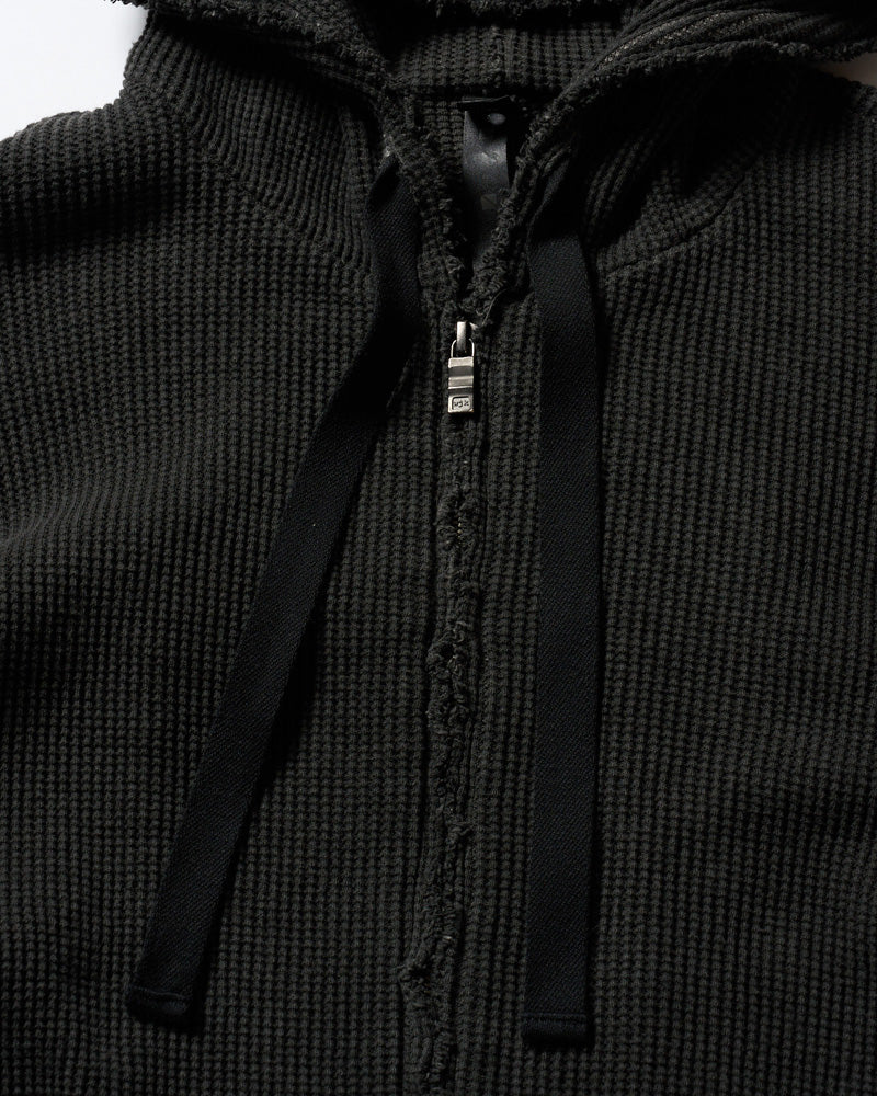 hard dry waffle damage zip hoodie