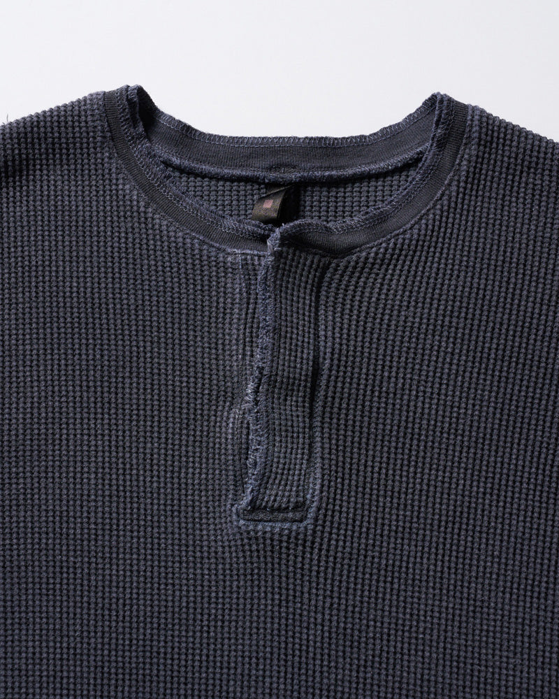 hard dry waffle fly-front henley S/S