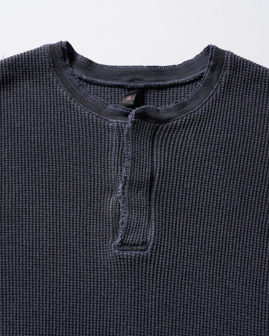 hard dry waffle fly-front henley S/S