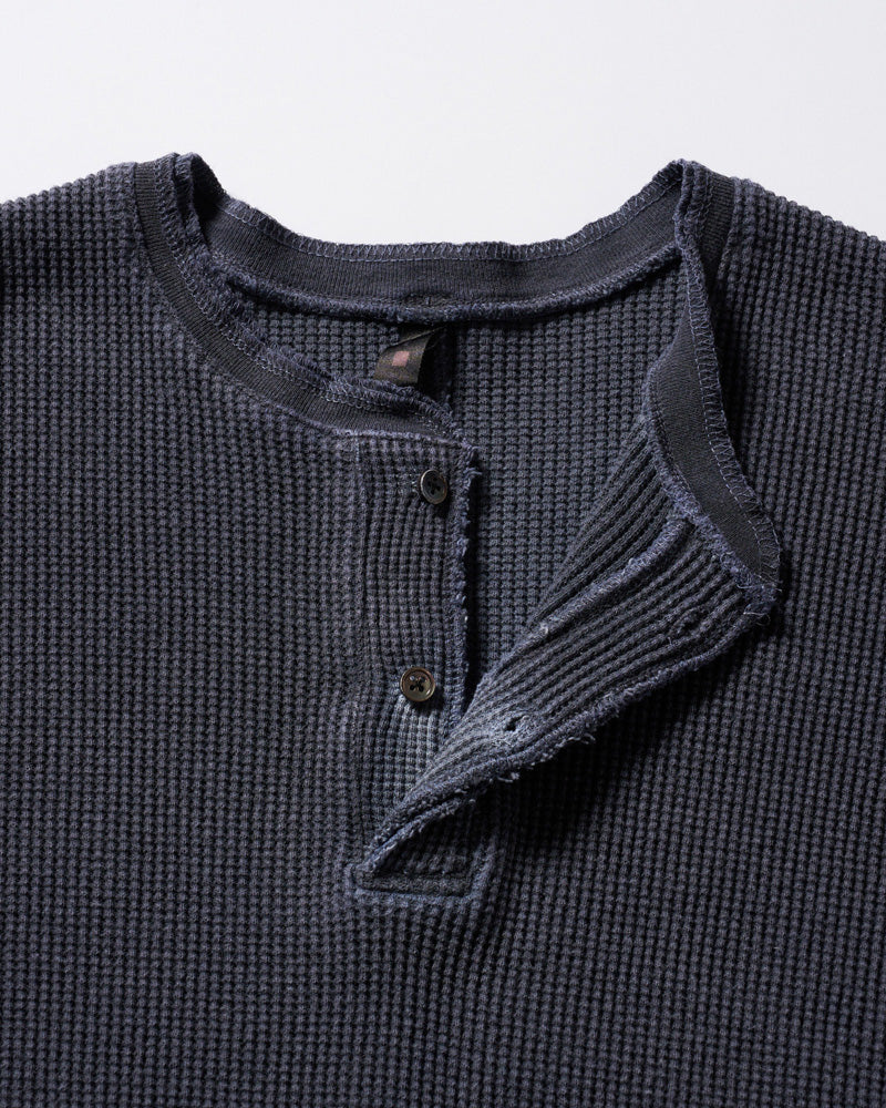 hard dry waffle fly-front henley S/S