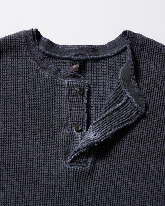 hard dry waffle fly-front henley S/S