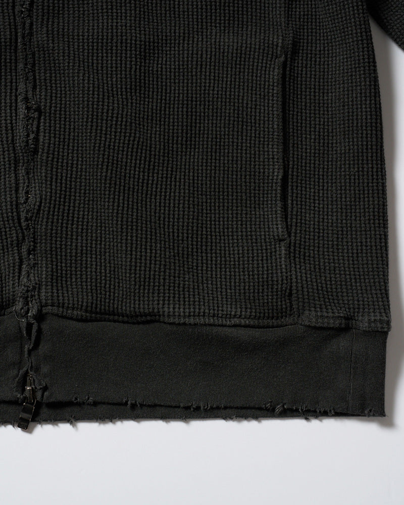 hard dry waffle damage zip hoodie