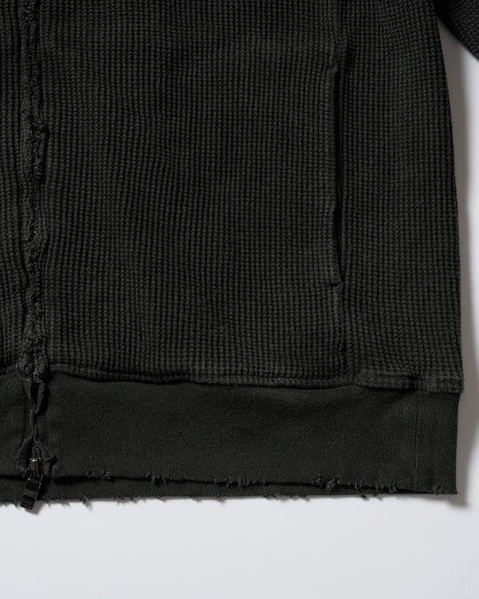 hard dry waffle damage zip hoodie