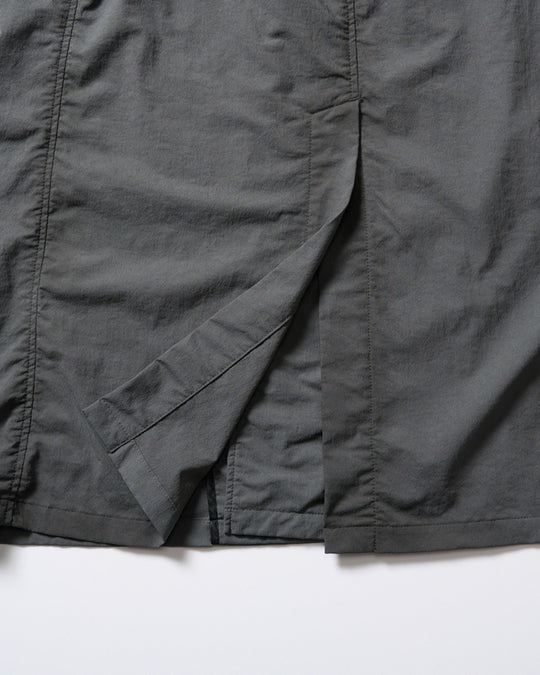 textured nylon double breasted coat