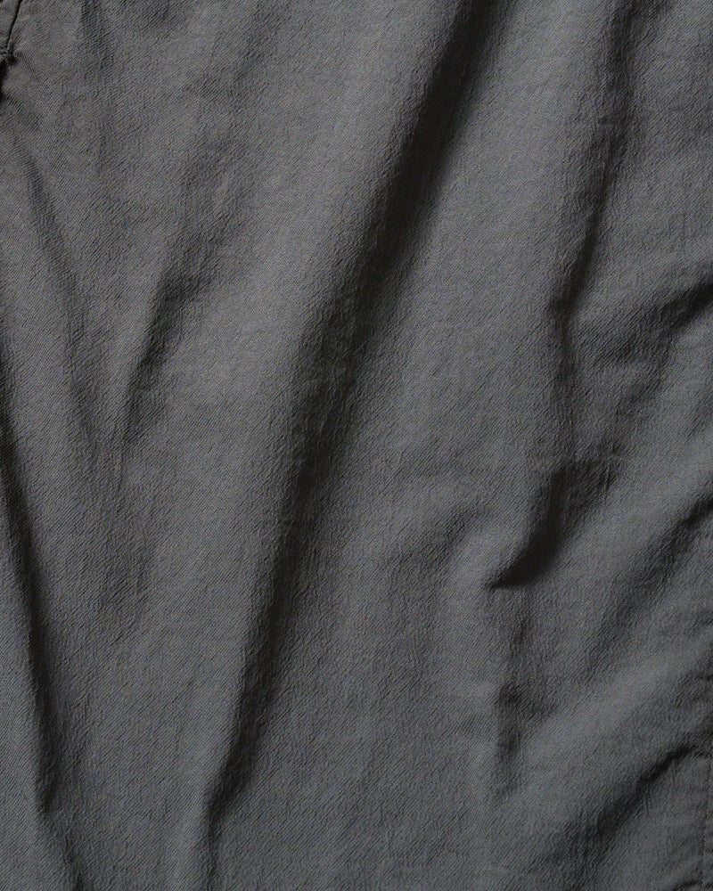 textured nylon double breasted coat