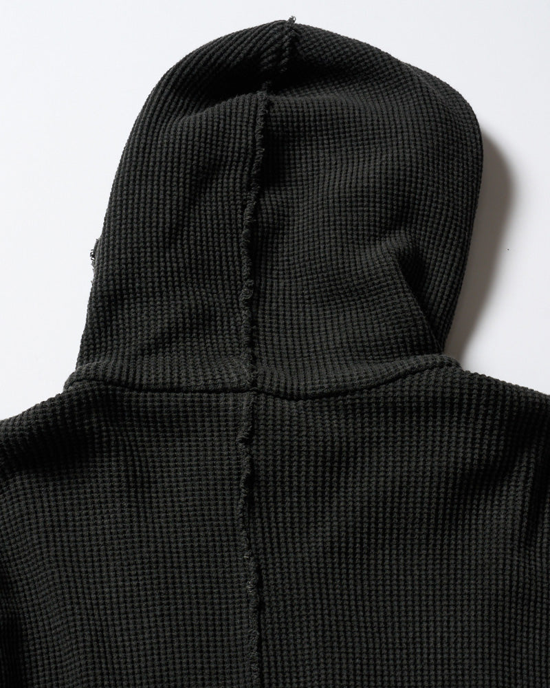 hard dry waffle damage zip hoodie