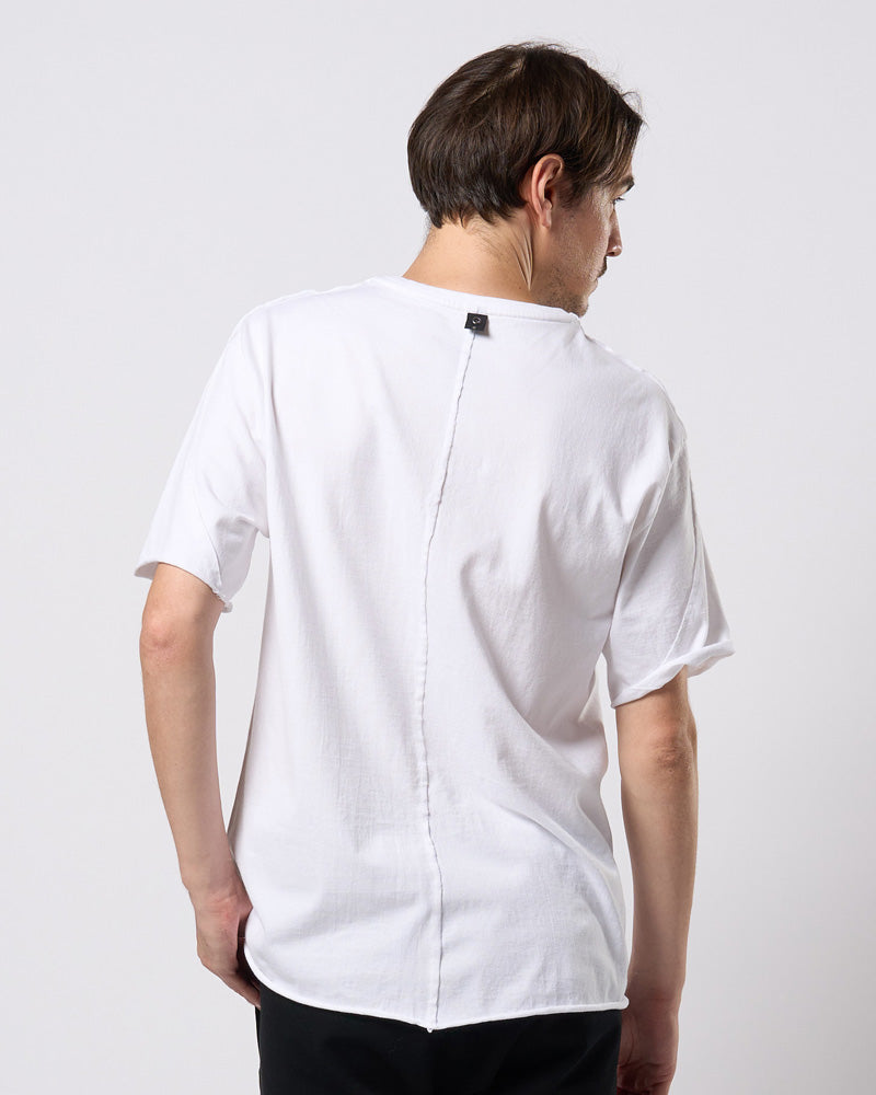 wide cut-off crew-neck S/S
