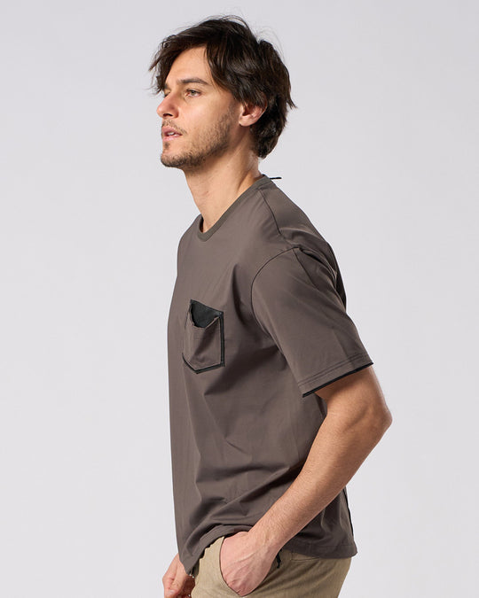 drawstring leather pocket S/S