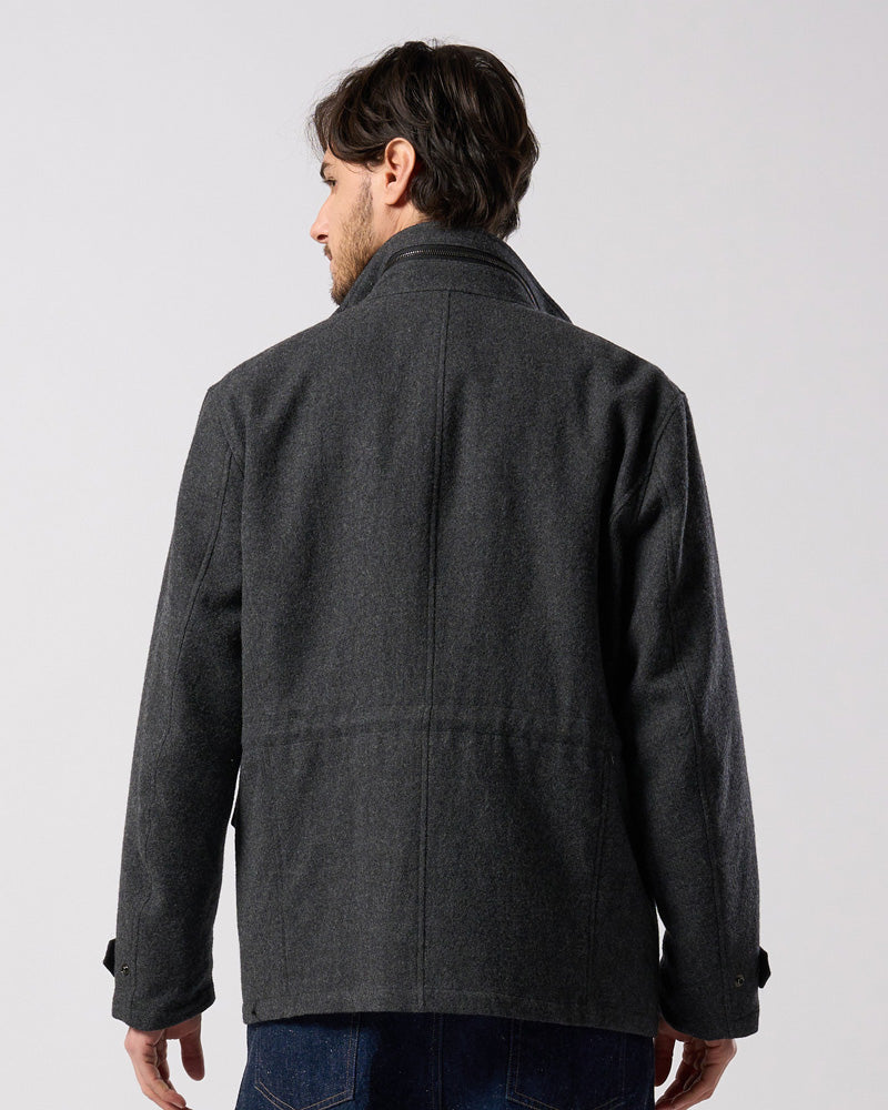 milled wool field jacket