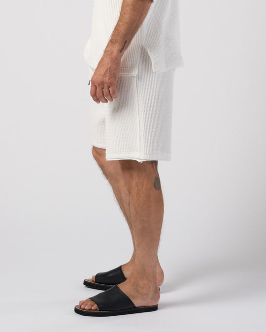 textured knit shorts
