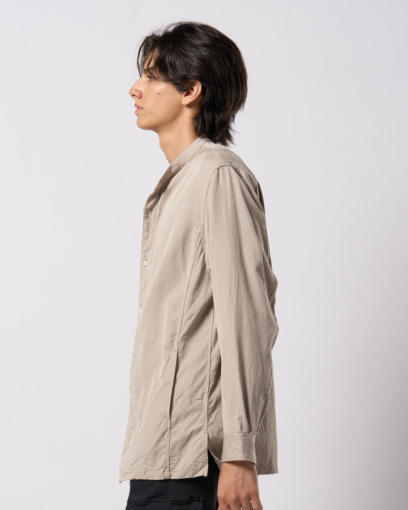 band collar shirt coat