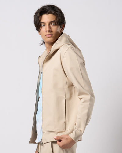 high neck zip-up parka