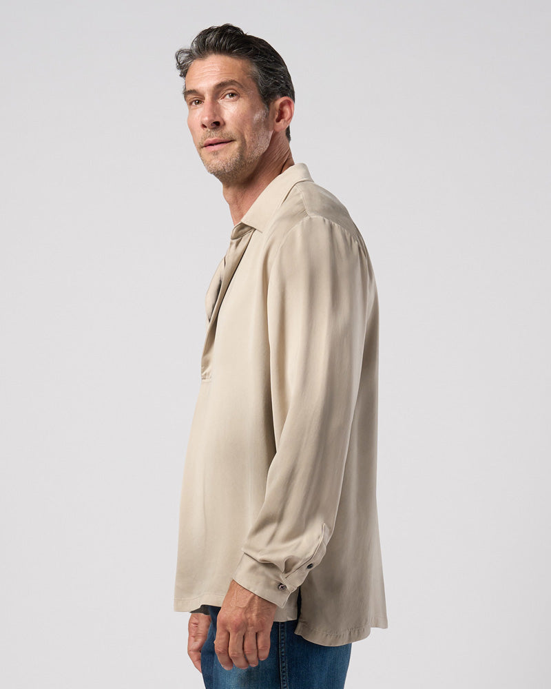 cupro vintage pull-over skipper shirt L/S