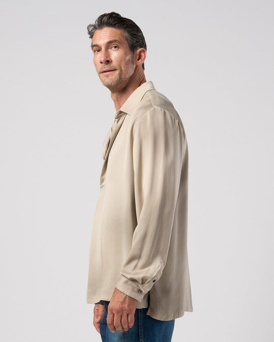 cupro vintage pull-over skipper shirt L/S