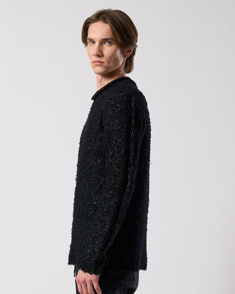 fancy yarn crew-neck knit