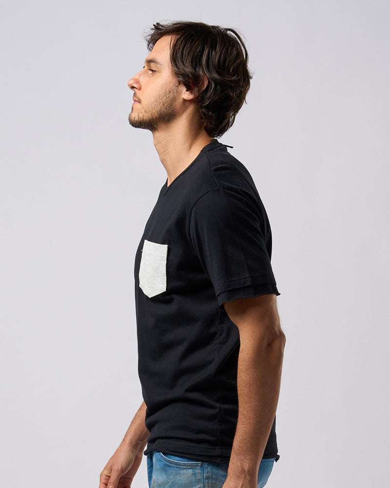 crash leather pocket Tee – wjk online store