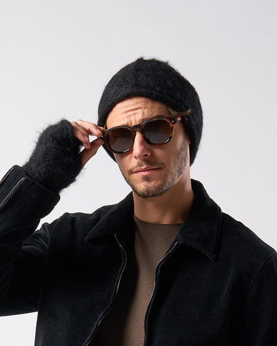 mohair shaggy knit beanie