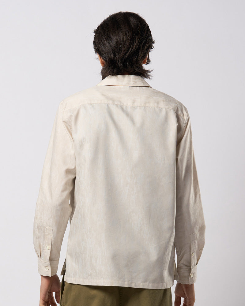 jacquard open collar shirt