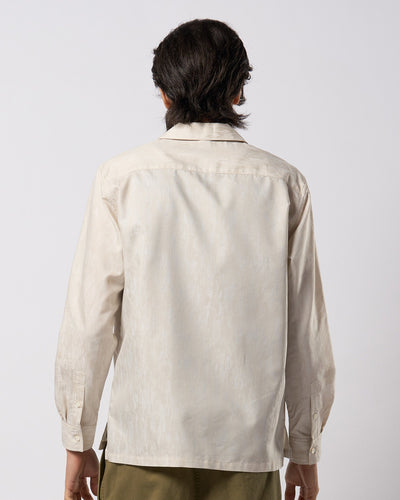jacquard open collar shirt