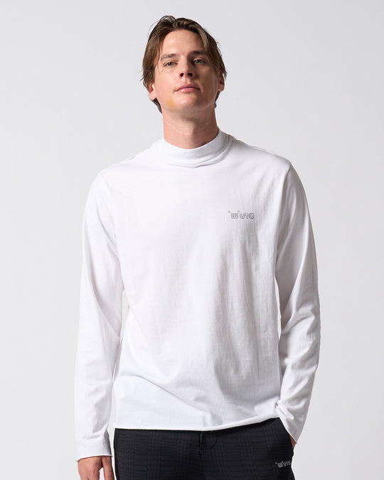 【muta × wjk】cut-off mock-neck L/S(printed)
