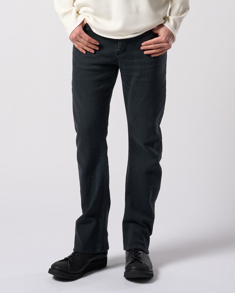denim jersey 3D banana flare pants