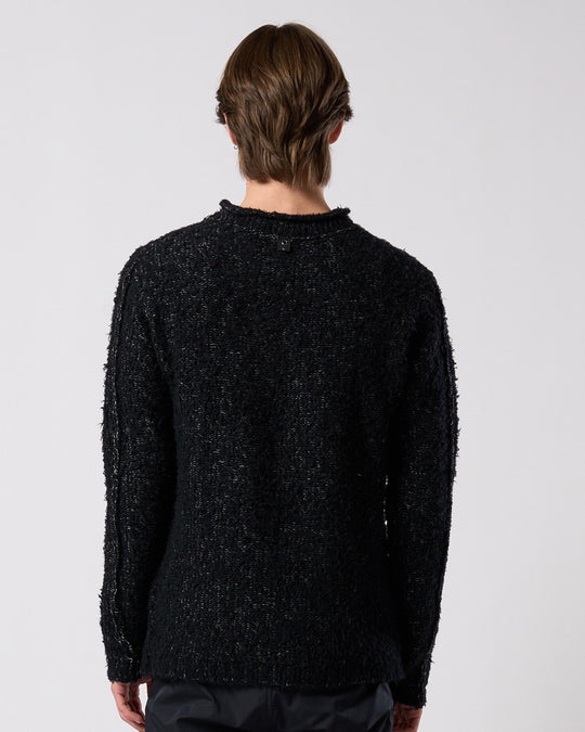 fancy yarn crew-neck knit