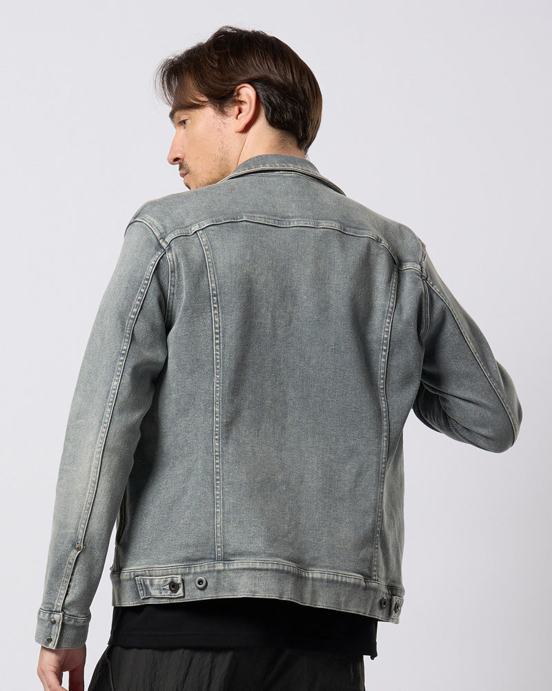 denim zip blouson